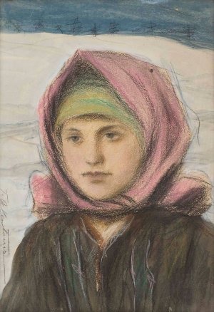 Highlander woman by Teodor Axentowicz Oil Painting