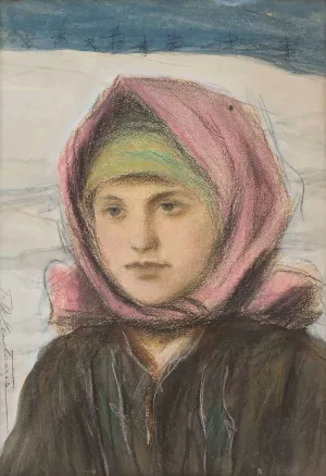 Highlander woman by Teodor Axentowicz Oil Painting
