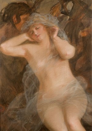 Nymph and Satyr by Teodor Axentowicz Oil Painting