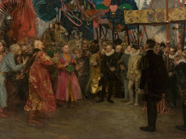 Polish envoys before Henry of Valois  by Teodor Axentowicz - Hand-Painted Oil Painting Reproduction