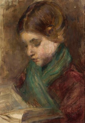 Portrait of a girl by Teodor Axentowicz Oil Painting