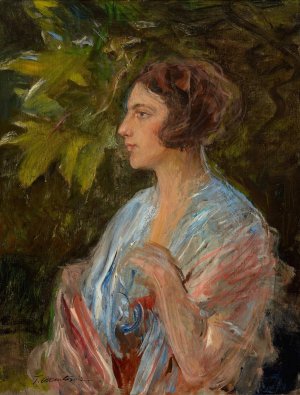 Portrait of a Lady by Teodor Axentowicz Oil Painting