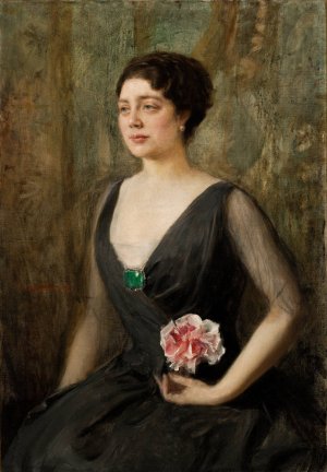 Portrait of Izabela Szembekowa by Teodor Axentowicz Oil Painting