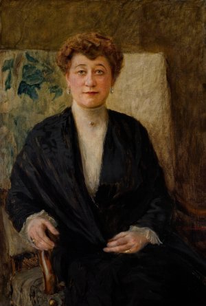 Portrait of Zofia Dolinska nee Niesiolowska by Teodor Axentowicz Oil Painting