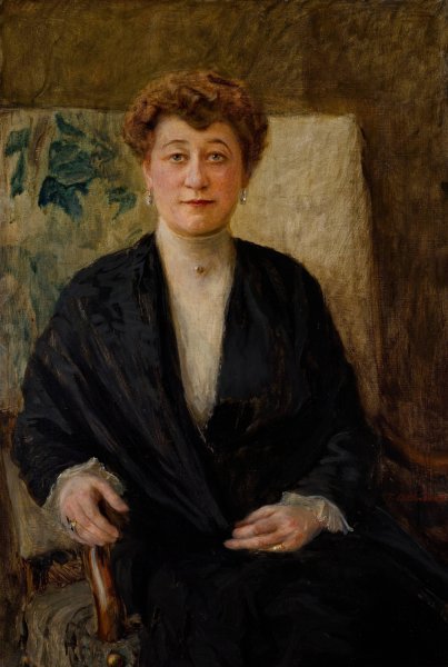 Portrait of Zofia Dolinska nee Niesiolowska  by Teodor Axentowicz - Hand-Painted Oil Painting Reproduction