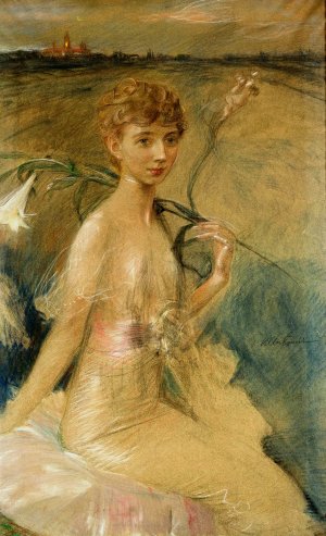 Portret Zofii Jachimeckiej by Teodor Axentowicz Oil Painting