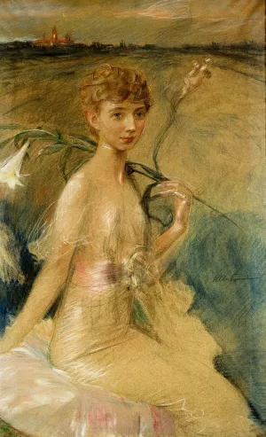 Portret Zofii Jachimeckiej by Teodor Axentowicz Oil Painting