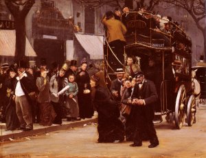 The Omnibus by Teodor Axentowicz Oil Painting