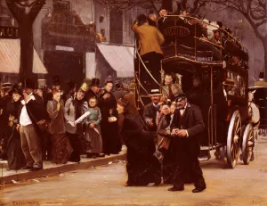 The Omnibus by Teodor Axentowicz Oil Painting