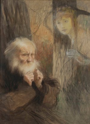 Vision - memory by Teodor Axentowicz Oil Painting