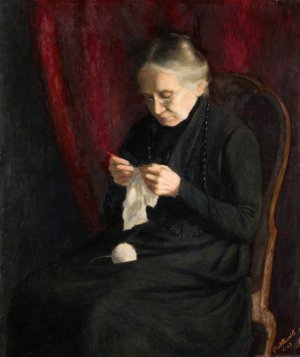 Portrait of the Artist's Mother by Theodor Barth Oil Painting