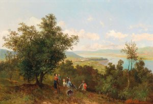 View of Klosterneuburg by Theodor Freiherr Von Ehrmanns Oil Painting