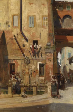Gasse in Siena by Theodor Josef Ethofer Oil Painting