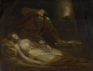 Othello and Desdemona by Theodor Matthias Von Holst Oil Painting