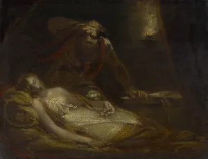 Othello and Desdemona by Theodor Matthias Von Holst Oil Painting