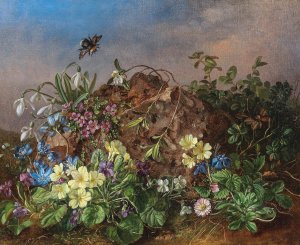 Spring Flowers with Bumblebee by Theodor Petter Oil Painting