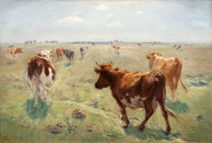 Cows out to Graze by Theodor Philipsen Oil Painting