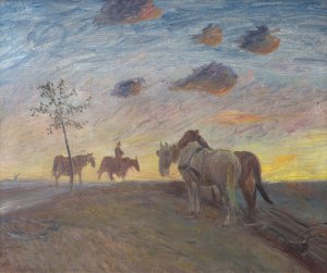 Evening Landscape by Theodor Philipsen Oil Painting
