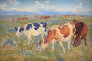 Grazing Cows on the Island of Saltholm Oil painting by Theodor Philipsen