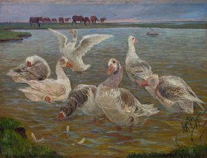 Les Oies by Theodor Philipsen Oil Painting