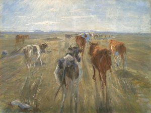 Long Shadows. Cattle on the Island of Saltholm by Theodor Philipsen Oil Painting