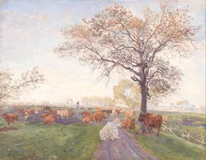 Malkepladsen ved Dyrehavegard Oil painting by Theodor Philipsen