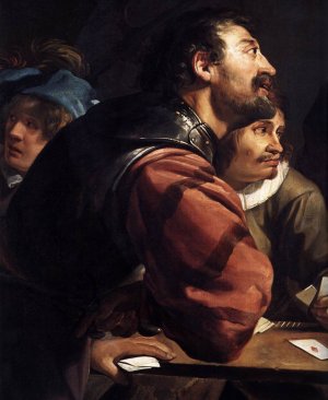 The Denial of St Peter Detail by Theodor Rombouts Oil Painting
