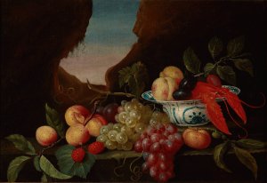 Still Life with Fruits and a Lobster by Theodor Smits Oil Painting