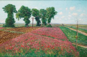 Das Grose Esparsettenfeld In Znaim Iv by Theodor Von Hormann Oil Painting