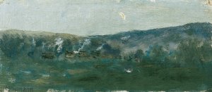 Hugellandschaft Mit Mondsichel by Theodor Von Hormann Oil Painting