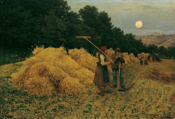 Main Product Photo of Mondaufgang Nach Der Ernte I  Painting by Theodor Von Hormann