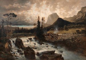 Muhlsturzhorn am Hintersee, Oberbayern by Theodor Von Hormann Oil Painting