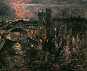 Paris Bei Nacht Mit Eiffelturm by Theodor Von Hormann Oil Painting