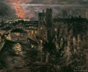 Paris Bei Nacht Mit Eiffelturm by Theodor Von Hormann Oil Painting
