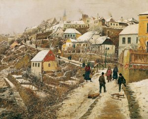 Znaim Im Schnee Ii by Theodor Von Hormann Oil Painting