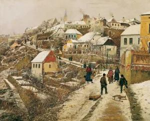 Znaim Im Schnee Ii by Theodor Von Hormann Oil Painting