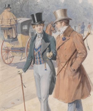Zwei Herren in der Hauptallee by Theodor Zasche Oil Painting