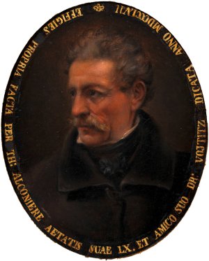 Selbstbildnis Theodore Alconiere mit Freundschaftwidmung an Dr. Vojtitz by Theodore Alconiere Oil Painting