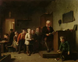 The Classroom by Theodore Bernard De Heuvel Oil Painting