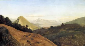Italian Hills at Dawn by Theodore Caruelle d Aligny - Oil Painting Reproduction