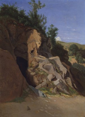 Landscape with a Cave by Theodore Caruelle D'Aligny Oil Painting