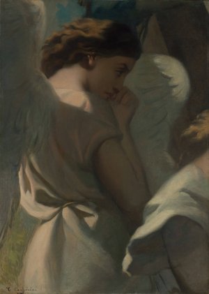 An Angel Praying in the Garden of Olives by Theodore Chasseriau Oil Painting