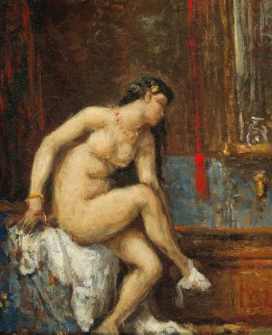 At her Toilette by Theodore Chasseriau Oil Painting