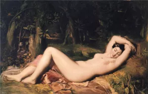 Bather Sleeping Near a Spring by Theodore Chasseriau - Oil Painting Reproduction