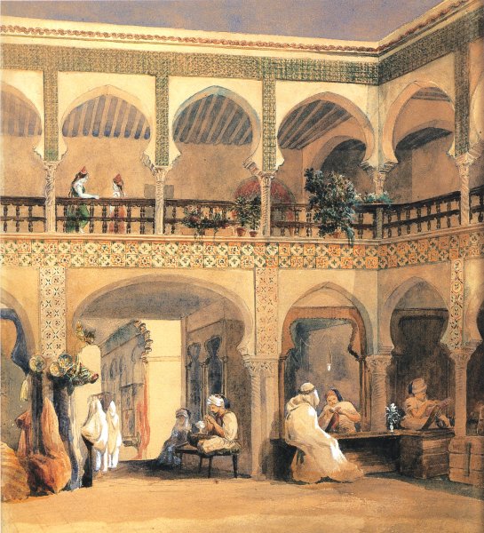 Main Product Photo of Bazaar in Orleans Painting by Theodore Chasseriau