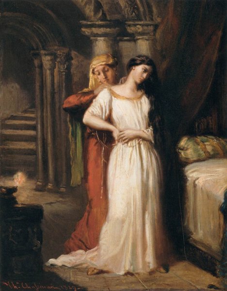 Desdemona Retiring to Her Bed by Theodore Chasseriau - Hand-Painted Oil Painting Reproduction