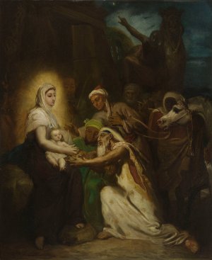 L'Adoration des Mages by Theodore Chasseriau Oil Painting