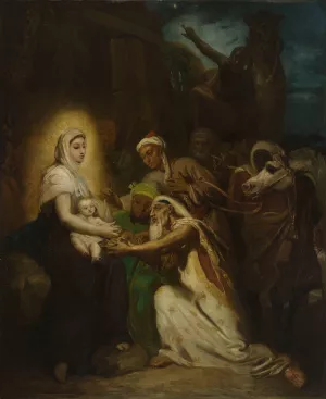 L'Adoration des Mages by Theodore Chasseriau Oil Painting