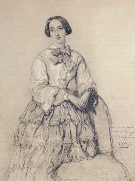 Main Product Photo of Portrait of Comtesse du Magnoncourt, nee Mary de Tracy Painting by Theodore Chasseriau