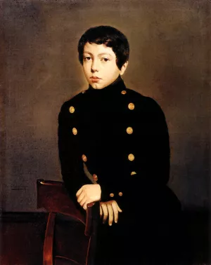 Portrait of Ernest Chasseriau, The Painter's Brother in the Uniform of the Ecole Navale in Brest about the Age of 13 by Theodore Chasseriau Oil Painting